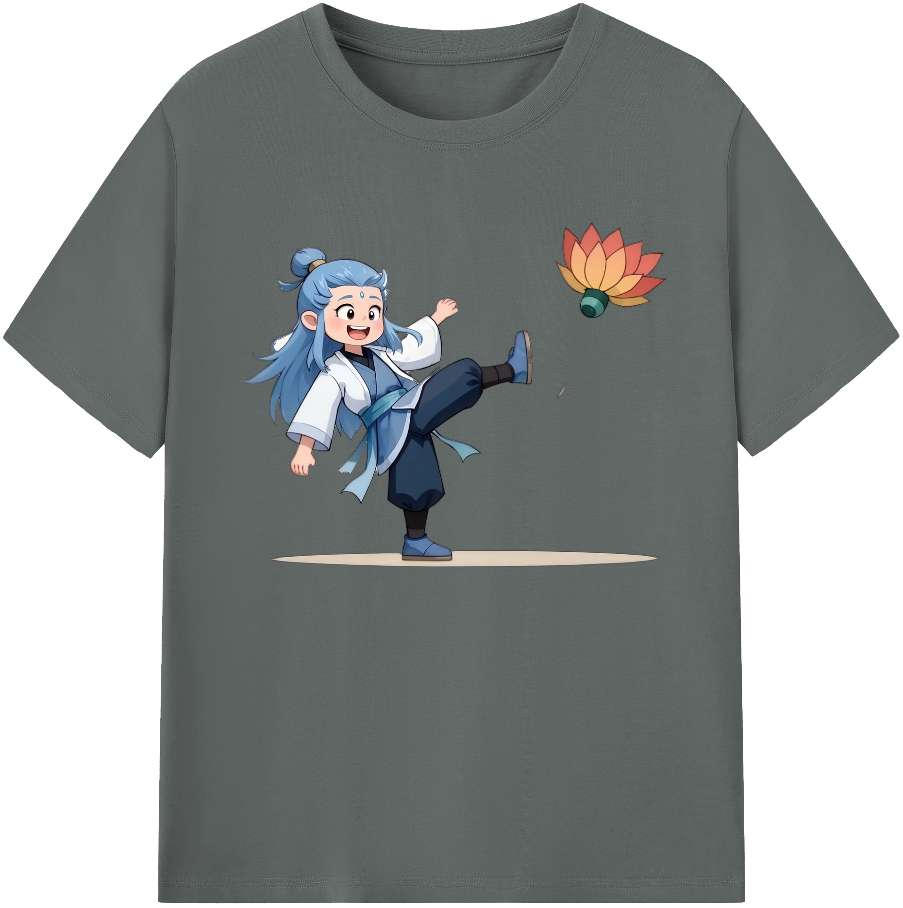 （画像用） Ne Zha 2 ナタ 魔童の大暴れ 綿100％ メンズ半袖Tシャツ｜肌触りやわらか＆通気性